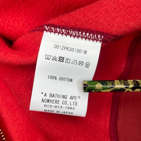 BAPE Color Camo Double Shark Full Zip Red Size S - Picture 11 of 12